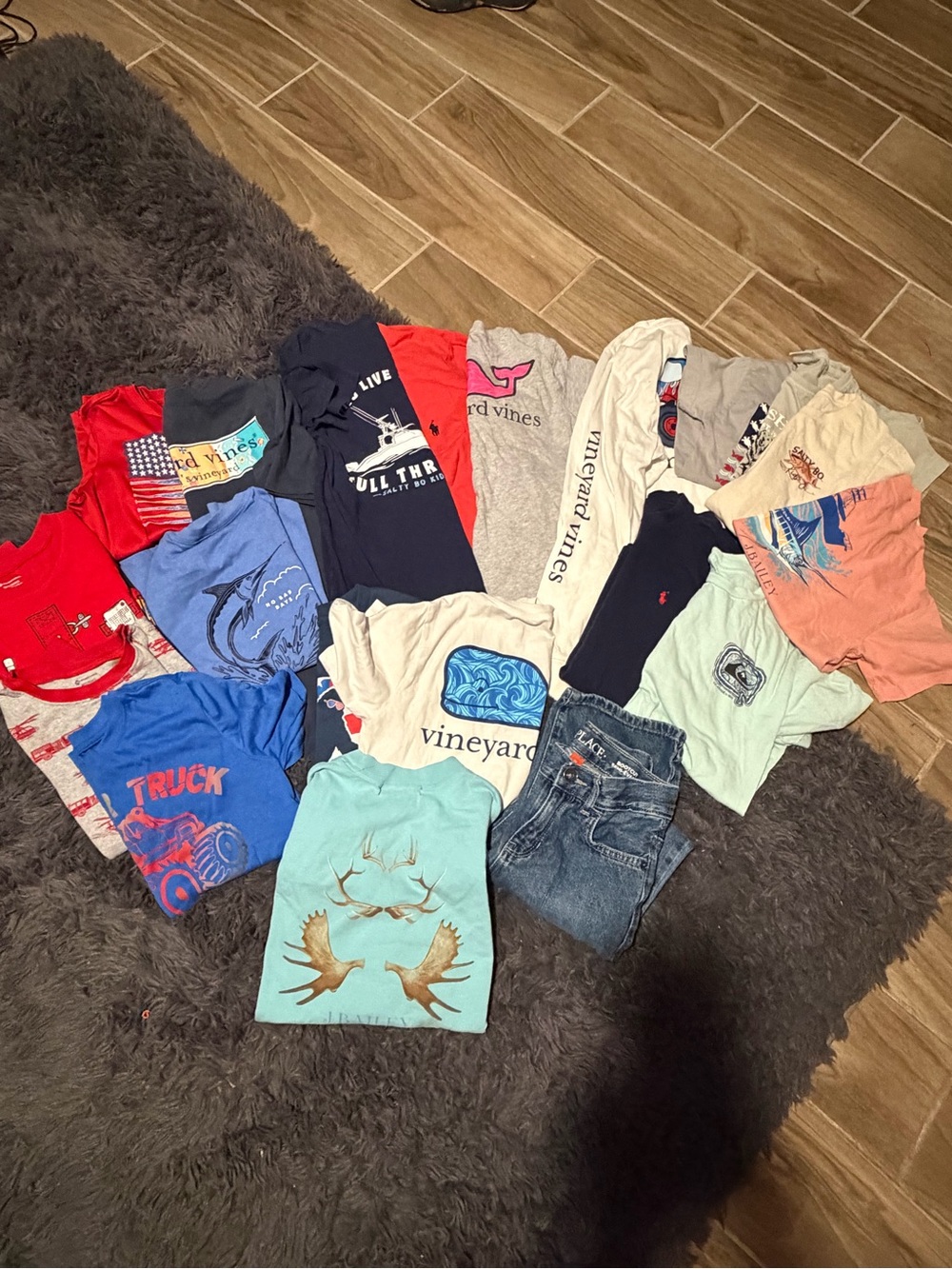 Vineyard Vines Kids Short Sleeve Tees - Mixed Blue, Red, Gray, Mint